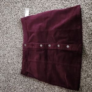 Maroon corduroy skirt